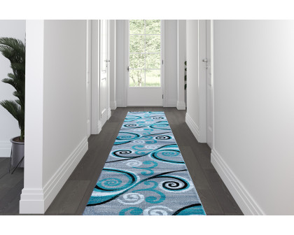 BLNK Valli Collection Abstract Olefin Area Rug with Jute Backing