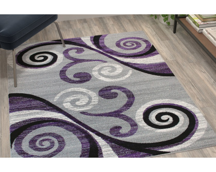 BLNK - Valli Collection Abstract Olefin Area Rug with Jute Backing