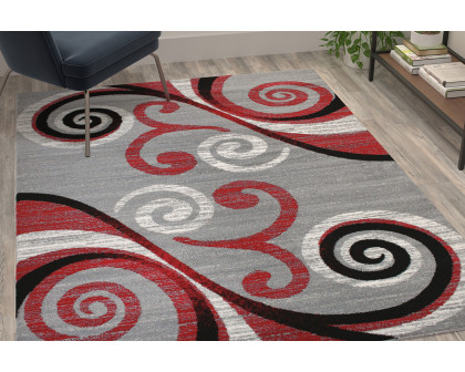 BLNK - Valli Collection Abstract Olefin Area Rug with Jute Backing