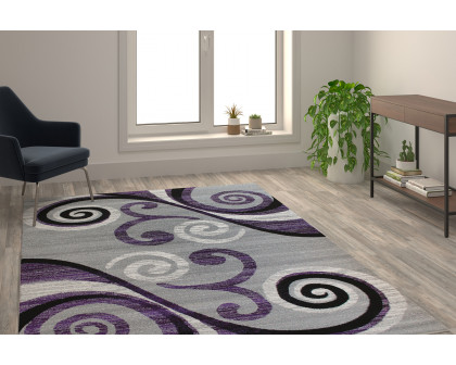 BLNK - Valli Collection Abstract Olefin Area Rug with Jute Backing