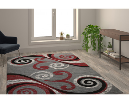 BLNK - Valli Collection Abstract Olefin Area Rug with Jute Backing