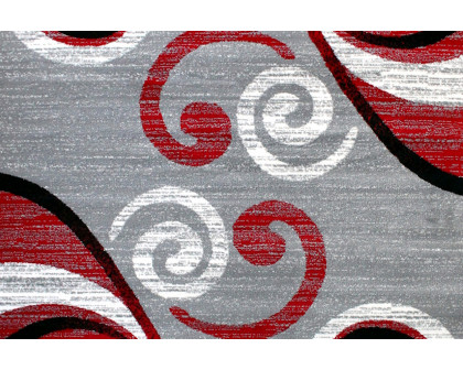 BLNK Valli Collection Abstract Olefin Area Rug with Jute Backing - Red, 6'W x 9'L