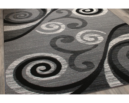 BLNK Valli Collection Abstract Olefin Area Rug with Jute Backing