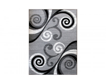 BLNK Valli Collection Abstract Olefin Area Rug with Jute Backing - Gray, 8'W x 10'L