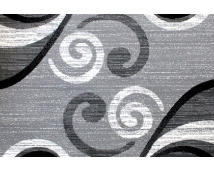 BLNK Valli Collection Abstract Olefin Area Rug with Jute Backing - Gray, 8'W x 10'L