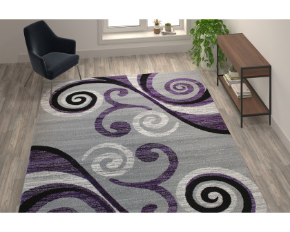 BLNK Valli Collection Abstract Olefin Area Rug with Jute Backing