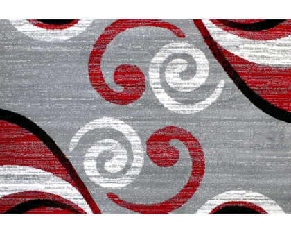 BLNK Valli Collection Abstract Olefin Area Rug with Jute Backing - Red, 8'W x 10'L