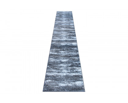 BLNK Marian Collection Olefin Distressed Area Rug with Jute Backing - Gray, 2'W x 11'L