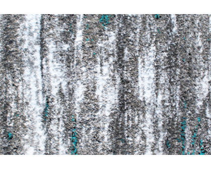 BLNK Marian Collection Olefin Distressed Area Rug with Jute Backing - Turquoise, 2'W x 11'L