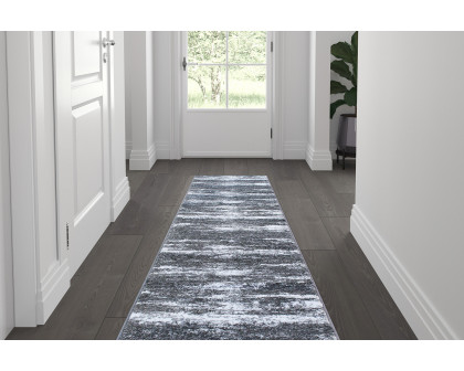 BLNK Marian Collection Olefin Distressed Area Rug with Jute Backing