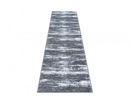 BLNK Marian Collection Olefin Distressed Area Rug with Jute Backing - Gray, 2'W x 7'L