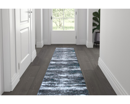 BLNK Marian Collection Olefin Distressed Area Rug with Jute Backing