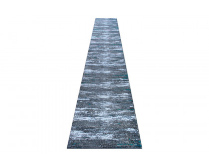 BLNK Marian Collection Olefin Distressed Area Rug with Jute Backing - Gray, 3'W x 16'L