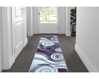 BLNK Cirrus Collection Olefin Swirl Patterned Area Rug with Jute Backing