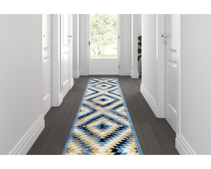 BLNK Teagan Collection Southwestern Style Olefin Area Rug with Jute Backing