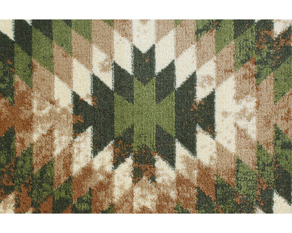 BLNK Teagan Collection Southwestern Style Olefin Area Rug with Jute Backing - Green, 2'W x 11'L