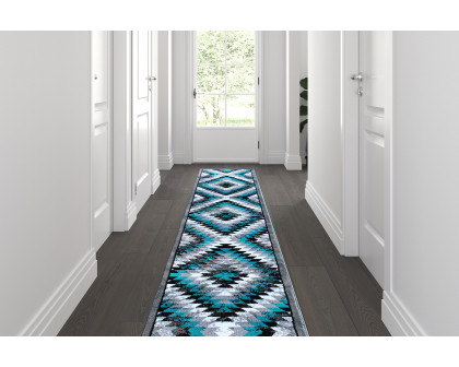 BLNK - Teagan Collection Southwestern Style Olefin Area Rug with Jute Backing