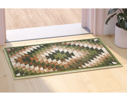 BLNK Teagan Collection Southwestern Style Olefin Area Rug with Jute Backing