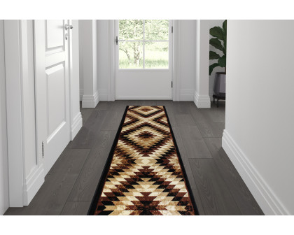 BLNK Teagan Collection Southwestern Style Olefin Area Rug with Jute Backing