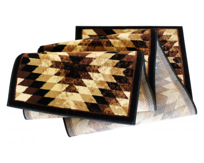 BLNK Teagan Collection Southwestern Style Olefin Area Rug with Jute Backing - Brown, 2'W x 7'L