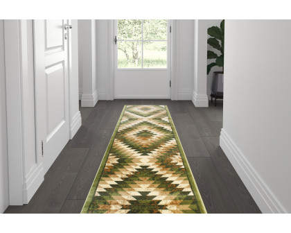 BLNK Teagan Collection Southwestern Style Olefin Area Rug with Jute Backing