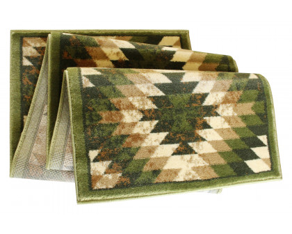 BLNK Teagan Collection Southwestern Style Olefin Area Rug with Jute Backing - Green, 2'W x 7'L