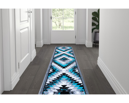 BLNK - Teagan Collection Southwestern Style Olefin Area Rug with Jute Backing