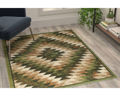 BLNK Teagan Collection Southwestern Style Olefin Area Rug with Jute Backing