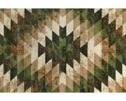 BLNK Teagan Collection Southwestern Style Olefin Area Rug with Jute Backing - Green, 4'W x 5'L