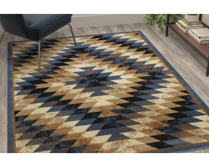 BLNK Teagan Collection Southwestern Style Olefin Area Rug with Jute Backing