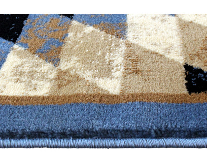 BLNK Teagan Collection Southwestern Style Olefin Area Rug with Jute Backing - Blue, 5'W x 7'L