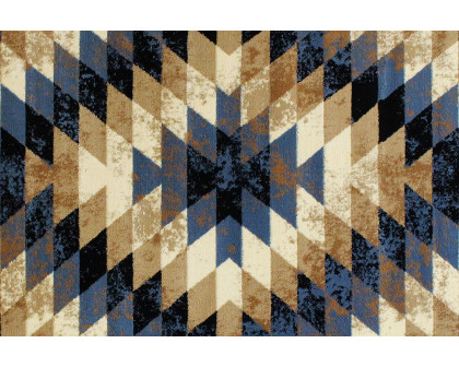 BLNK Teagan Collection Southwestern Style Olefin Area Rug with Jute Backing - Blue, 5'W x 7'L