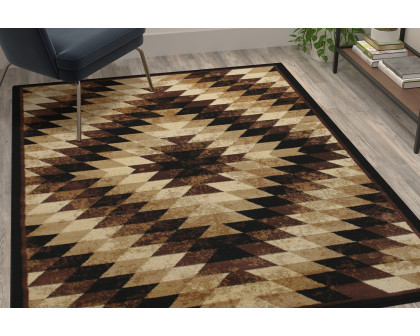 BLNK Teagan Collection Southwestern Style Olefin Area Rug with Jute Backing