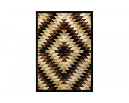 BLNK Teagan Collection Southwestern Style Olefin Area Rug with Jute Backing - Brown, 5'W x 7'L