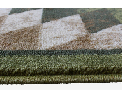 BLNK Teagan Collection Southwestern Style Olefin Area Rug with Jute Backing - Green, 5'W x 7'L