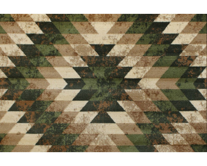 BLNK Teagan Collection Southwestern Style Olefin Area Rug with Jute Backing - Green, 5'W x 7'L