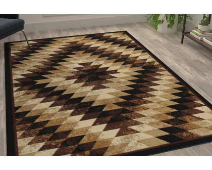 BLNK - Teagan Collection Southwestern Style Olefin Area Rug with Jute Backing