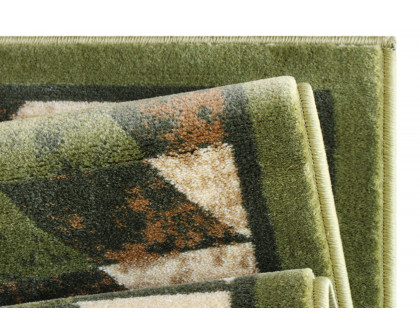 BLNK Teagan Collection Southwestern Style Olefin Area Rug with Jute Backing - Green, 6'W x 9'L