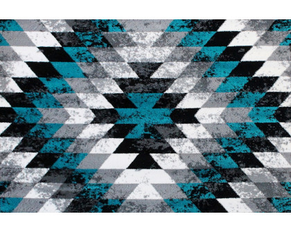 BLNK Teagan Collection Southwestern Style Olefin Area Rug with Jute Backing - Turquoise, 6'W x 9'L