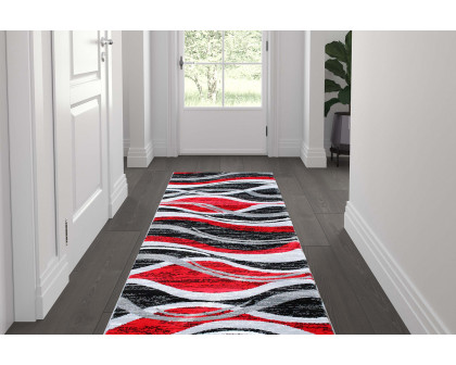 BLNK Wisp Collection Olefin Rippled Area Rug with Jute Backing