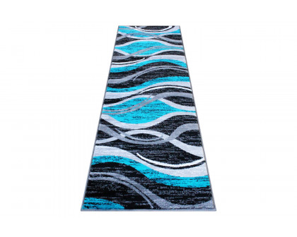 BLNK - Wisp Collection Olefin Rippled Area Rug with Jute Backing