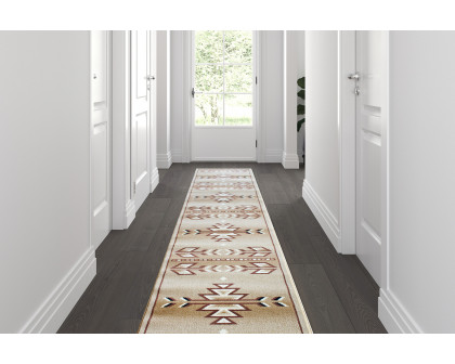 BLNK - Lodi Collection Southwestern Style Olefin Area Rug with Jute Backing