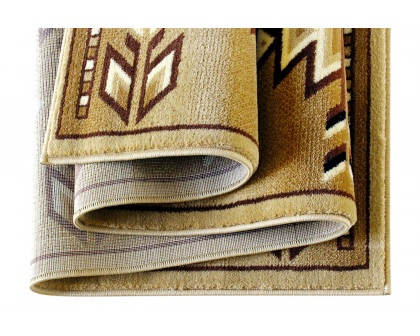 BLNK Lodi Collection Southwestern Style Olefin Area Rug with Jute Backing - Brown, 2'W x 11'L