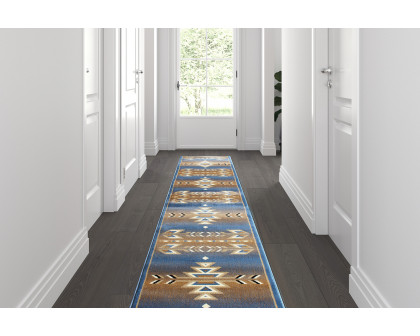 BLNK Lodi Collection Southwestern Style Olefin Area Rug with Jute Backing