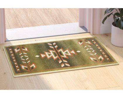 BLNK Lodi Collection Southwestern Style Olefin Area Rug with Jute Backing