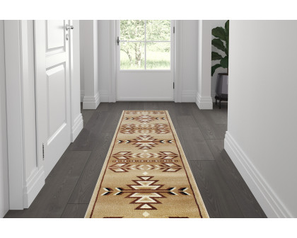 BLNK Lodi Collection Southwestern Style Olefin Area Rug with Jute Backing