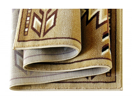 BLNK Lodi Collection Southwestern Style Olefin Area Rug with Jute Backing - Brown, 2'W x 7'L