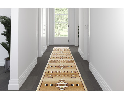 BLNK Lodi Collection Southwestern Style Olefin Area Rug with Jute Backing