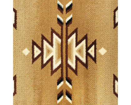 BLNK Lodi Collection Southwestern Style Olefin Area Rug with Jute Backing - Brown, 3'W x 16'L