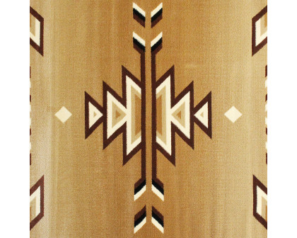 BLNK Lodi Collection Southwestern Style Olefin Area Rug with Jute Backing - Brown, 4'W x 5'L